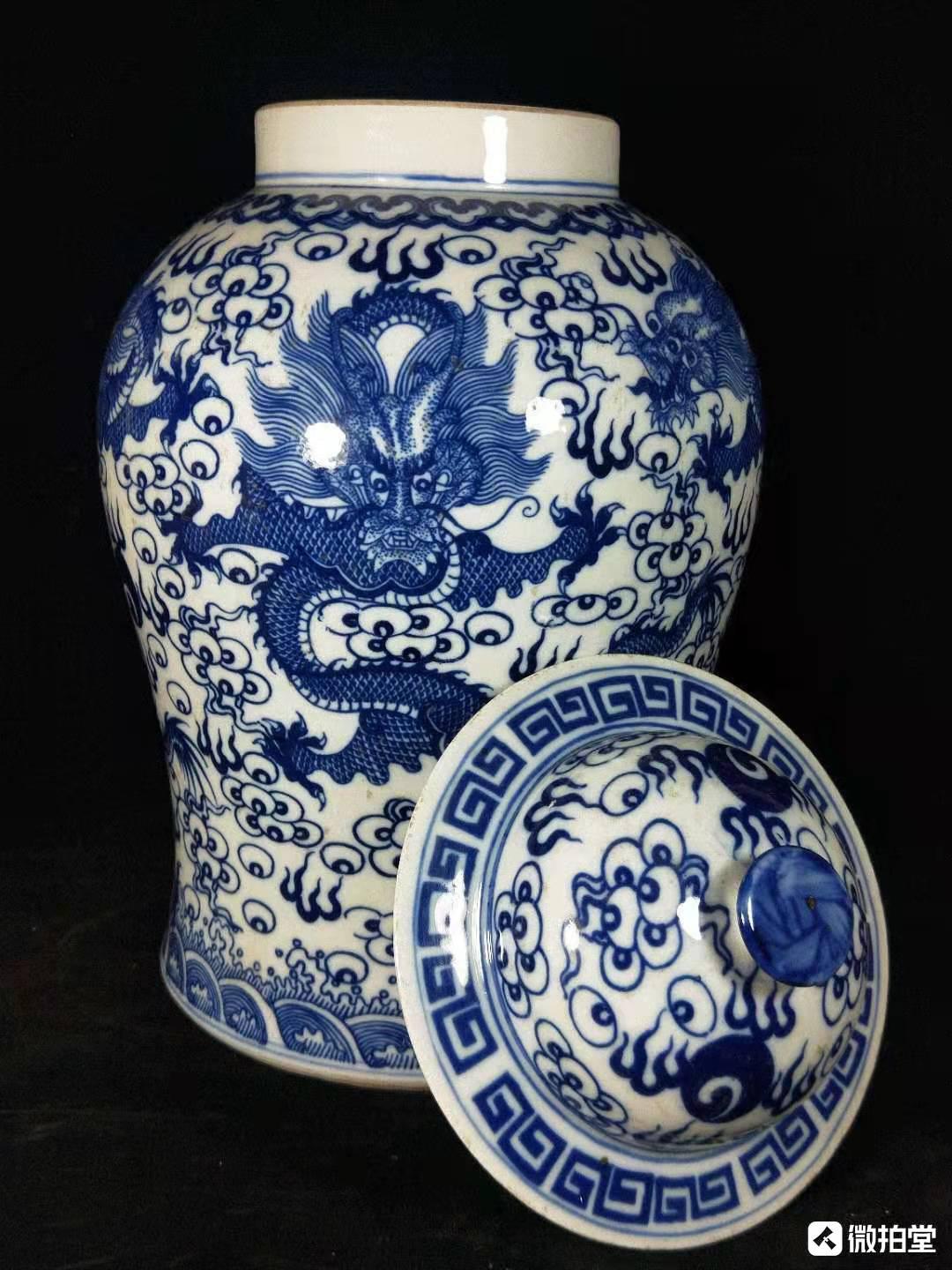 【特価即納】中国古美術　青花山水図瓶　大清康熙年製 清