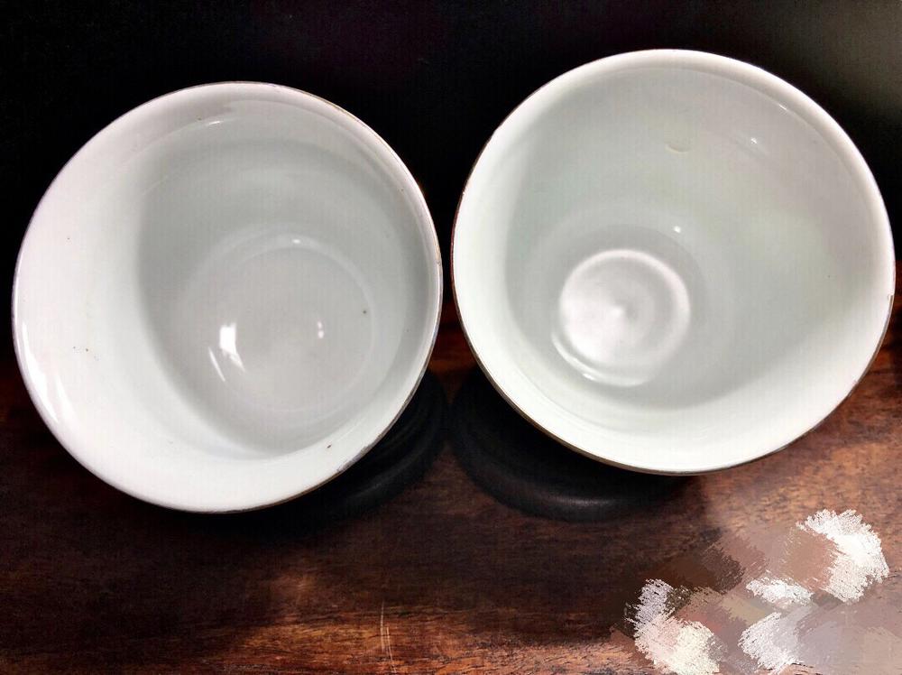 中国 民国 江西瓷業公司 紅絵漢詩山水文 煎茶碗 五客 M R2422 - 美術品