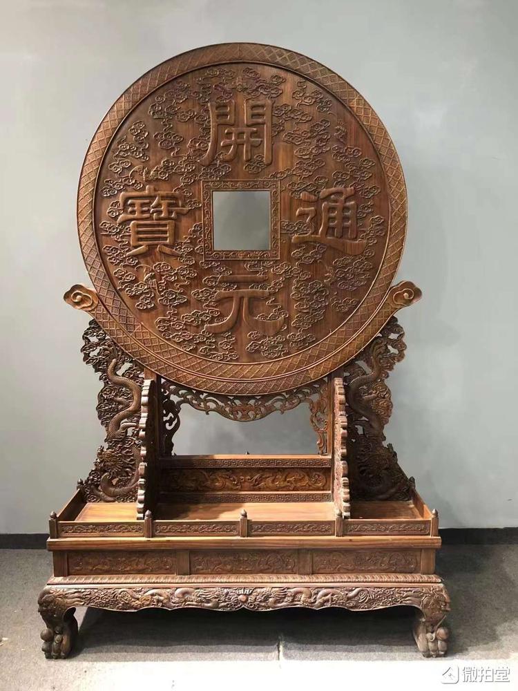 旧蔵 中国 清代 古花梨木彫 四層 首飾盒提盒 時代物 中国古美術 極細工 